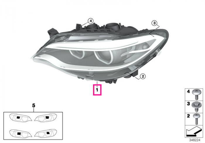  Far Bi-xenon AKL, dreapta - BMW Seria 2 F22 F23 F87 M2	