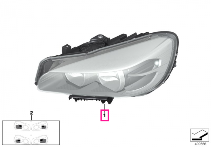  Far LED, stanga - BMW Seria 2 F45 F46 