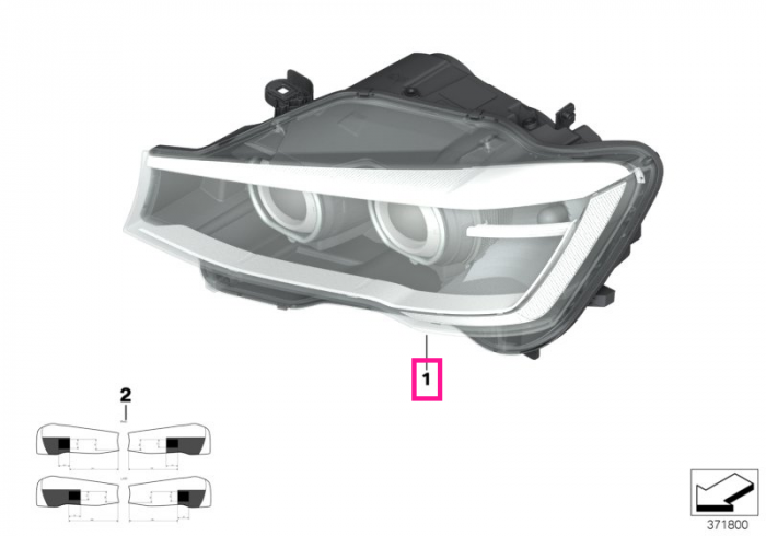 Far Bi-Xenon, stanga - BMW X3 F25, X4 F26