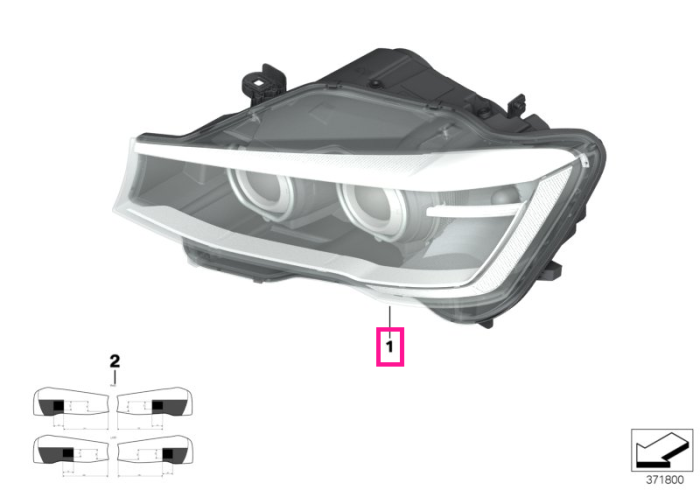  Far Bi-Xenon, dreapta - BMW X3 F25, X4 F26	