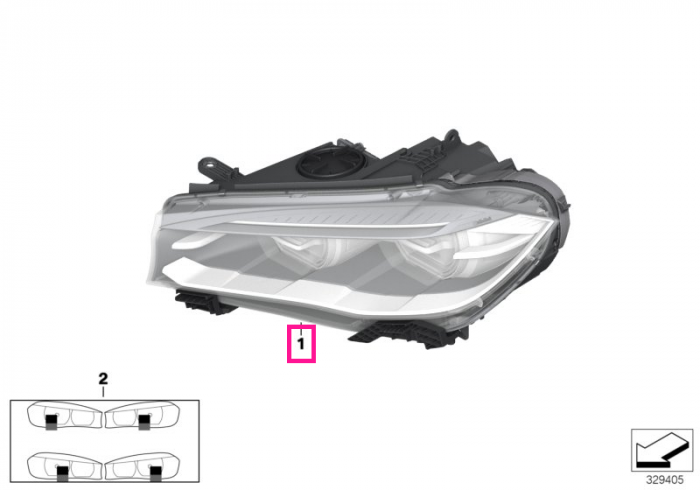  Far tehnologie LED, dreapta - BMW X5 F15 F85 M, X6 F16 F86 M - de la 01.07.2015