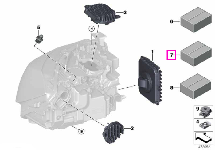 Set, piese mici reparatie far - BMW Seria 3 F34 GT LCI