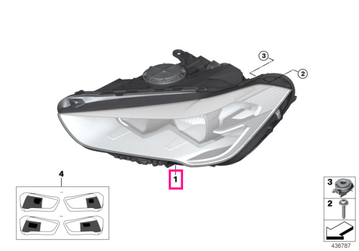  Far LED, dreapta - BMW X1 F48 LCI / X1L F49 LCI	