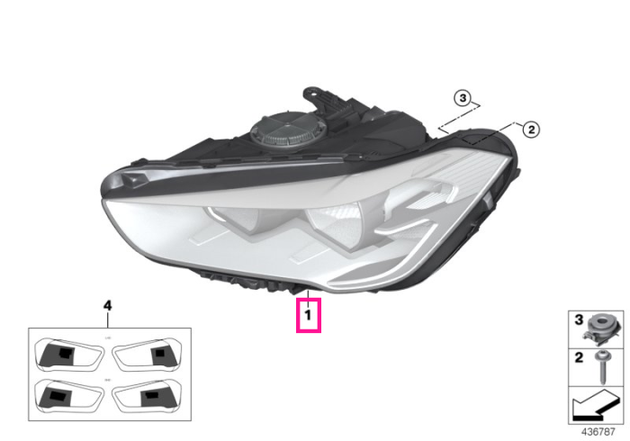 Far LED, AHL, ICON Light, stanga - BMW X1 F48 LCI - cu faruri LED adaptive