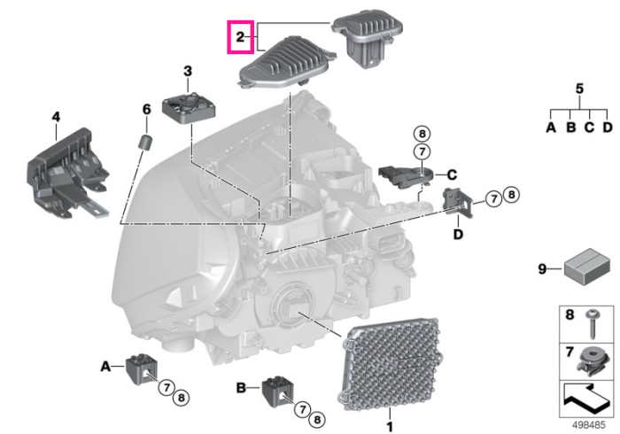 Modul LED lumini de zi/semnal, stanga, (Icon) - BMW X1 F48 LCI, X1L F49 LCI