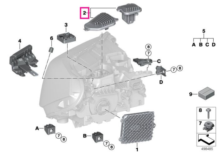  Modul LED lumini de zi/semnal, dreapta, (Icon) - BMW X1 F48 LCI, X1L F49 LCI	