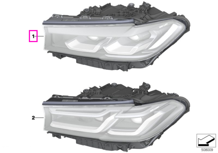 Far LED, stanga - BMW Seria 5 G30 G31 LCI