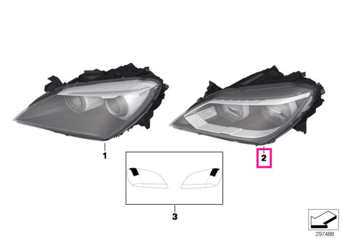  Far LED, dreapta - BMW Seria 6 F06 F12 F13	