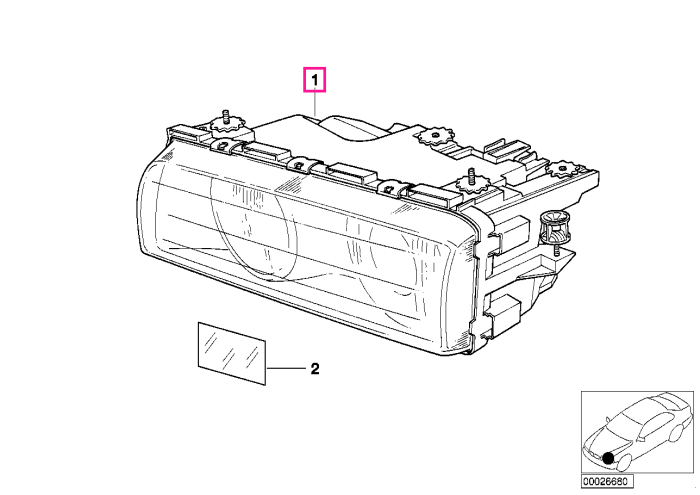 Far stanga - BMW Seria 7 E38