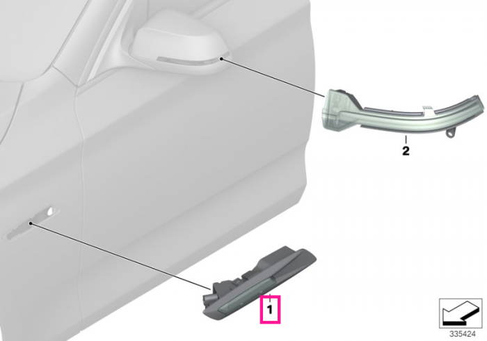 Lampa aditionala semnalizare, stanga - BMW Seria 5 F07 GT