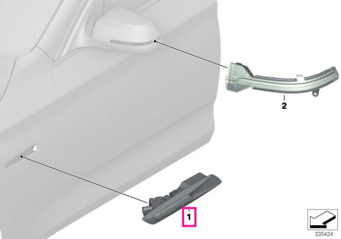  Lampa aditionala semnalizare, dreapta - BMW Seria 5 F07 GT	