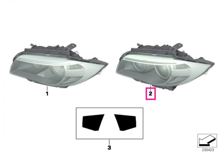  Far Bi-Xenon headlight, dreapta - BMW Seria 1 E82 E88	