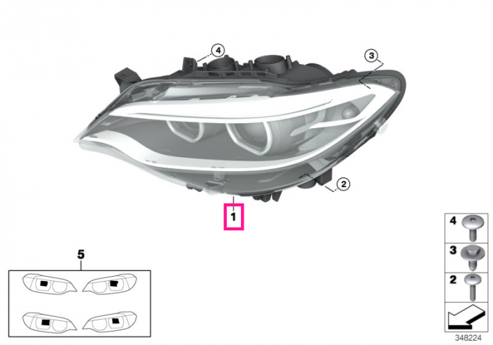 Far Bi-xenon AKL, stanga - BMW Seria 2 F22 F23 F87 M2