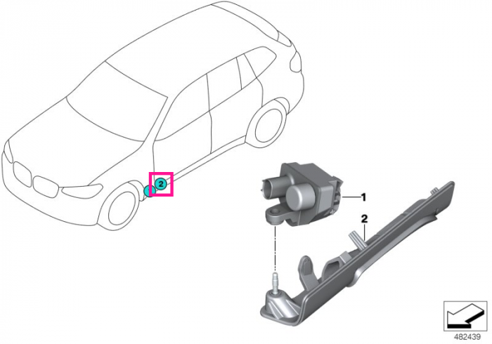  Suport modul lumini podea, dreapta, fata - BMW iX3 G08 BEV, X3 G01 G08 F97 M, X4 G02 F98 M	