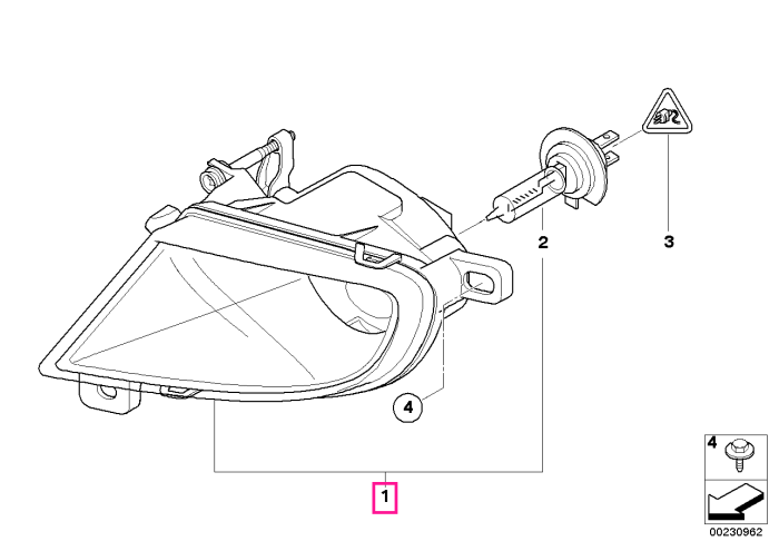  Proiector ceata, dreapta - BMW Seria 5 E60 E61	