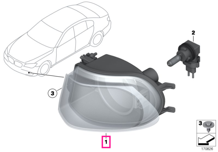 Proiector ceata, stanga - BMW Seria 7 F01 F02 F04