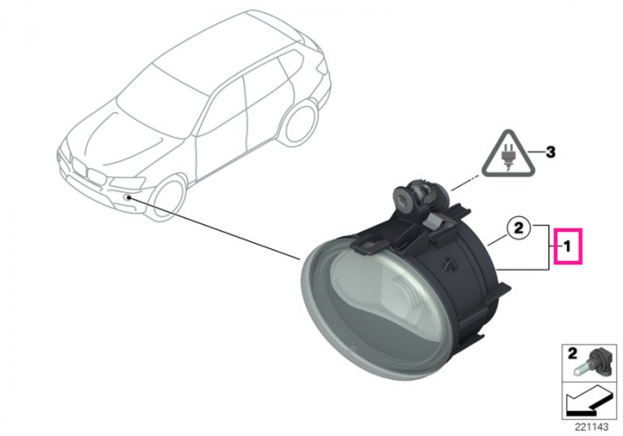 Proiector ceata, stanga - BMW X1 F48, X1L F49, X2 F39, X3 F25, X4 F26, X5 F15 F85 M, X6 F16 F86 M