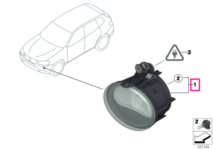 Proiector ceata, stanga - BMW X3 F25, X5 F15 F85 M, X6 F16 F86 M