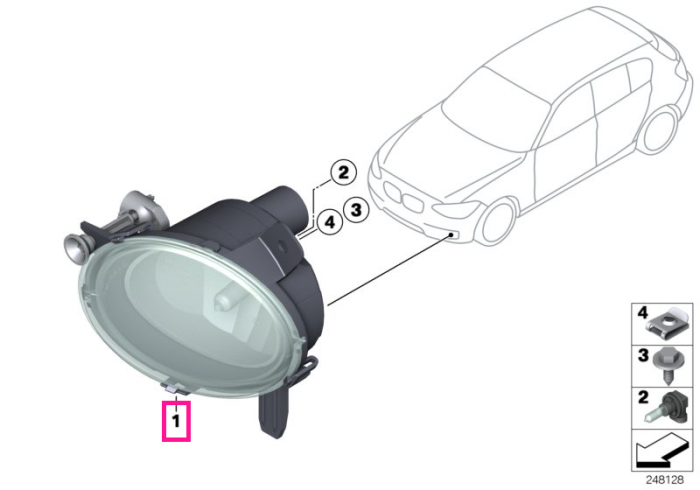 Proiector ceata, stanga - BMW Seria 1 F20 F21, Seria 2 F22 F23 F45 F46, Seria 3 F30 F31 F34 F35, Seria 4 F32 F33 F36