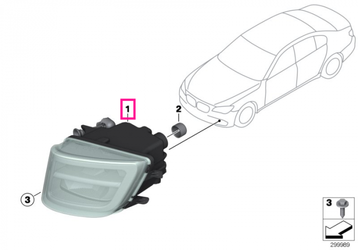 Proiector ceata LED, stanga - BMW Seria 7 F01 F02 LCI