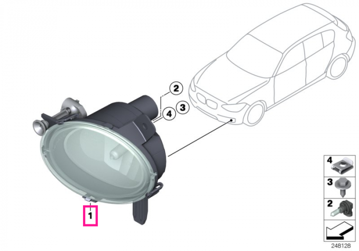 Proiector ceata, LED, stanga - BMW Seria 1 F20 F21, Seria 2 F22 F23, Seria 3 F30 F31 F34 F35, Seria 4 F32 F33 F36