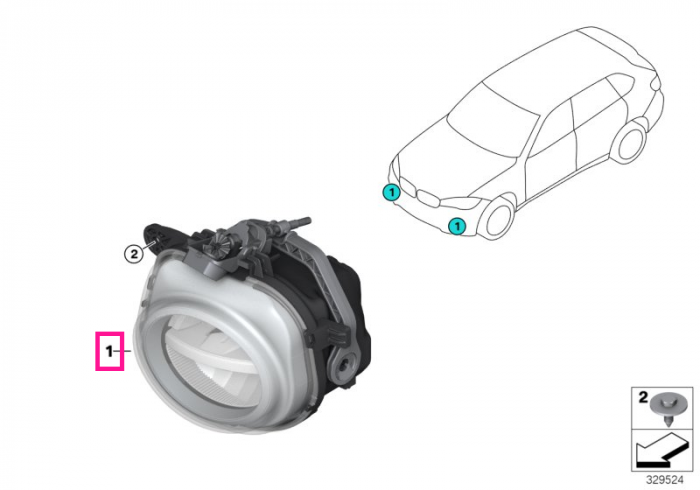 Proiector ceata LED, stanga -  BMW X3 F25, X4 F26, X5 F15 F85 M, X6 F16 F86 M