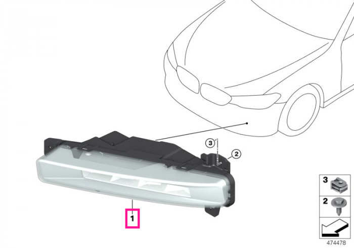  Proiector ceata LED, dreapta - BMW Seria 5 G30 G31 G38, Seria 6 G32	