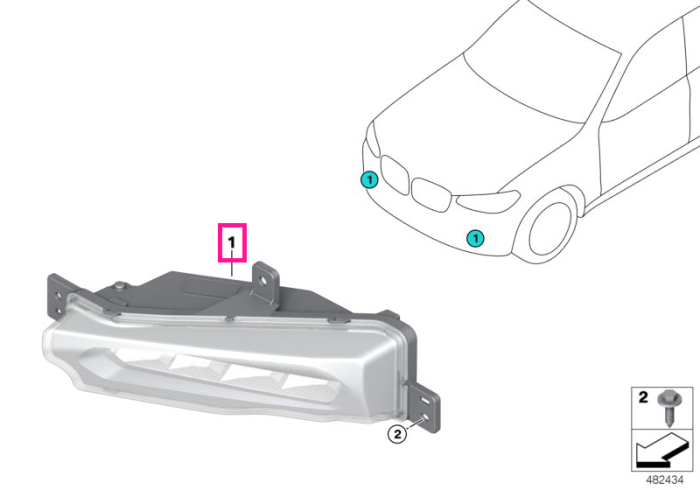 Proiector ceata LED, stanga - BMW X3 G01 G08, X4 G02 - pana la 31.07.2019