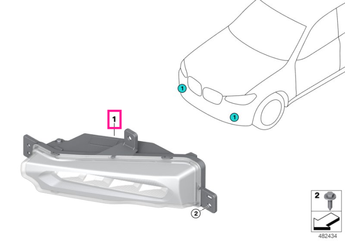  Proiector ceata LED, dreapta - BMW X3 G01 G08, X4 G02 - pana la 31.07.2019	