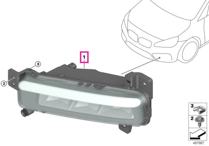  Proiector ceata, LED, dreapta - BMW Seria 1 F40, Seria 2 F45 F46, X7 G07