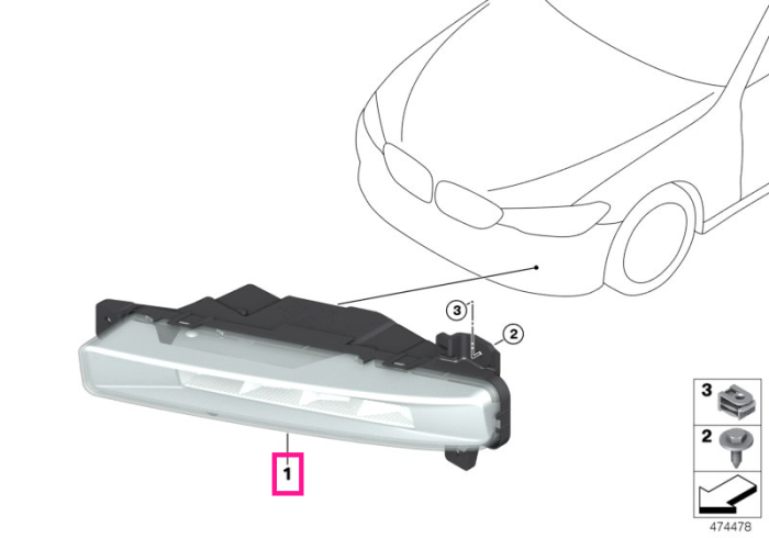 Proiector ceata LED, stanga, Negru (Blende Black) - BMW Seria 5 G30 G31 G38, Seria 6 G32