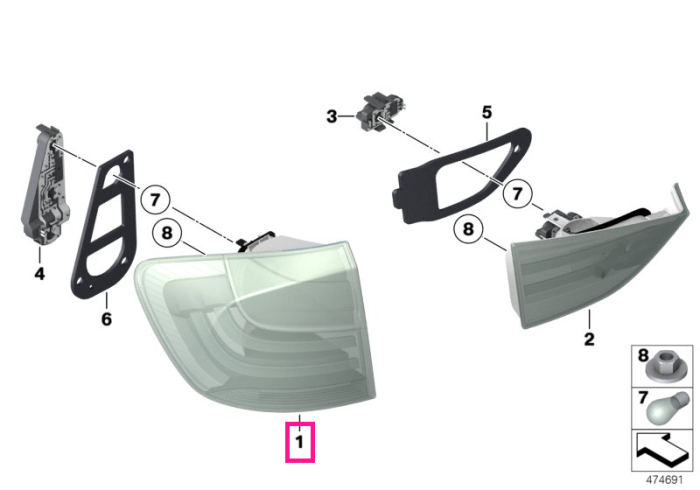  Lampa stop, pe aripa dreapta - BMW X1 E84 - pana la 30.06.2012