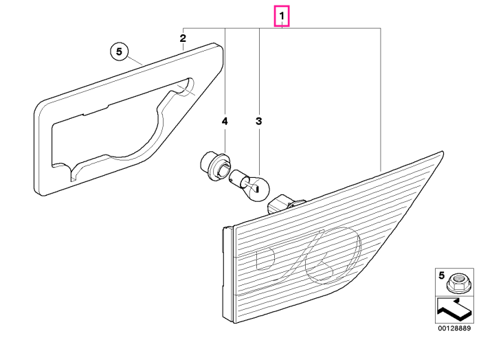 Lampa stop stanga, pe capota portbagaj - BMW X3 E83