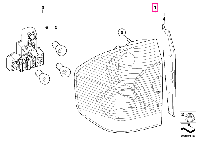 Lampa stop, lumina semnal alba, pe aripa stanga - BMW X3 E83