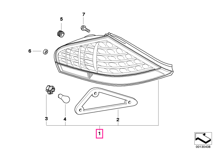 Lampa stop, pe aripa stanga - BMW Seria 6 E63 E64