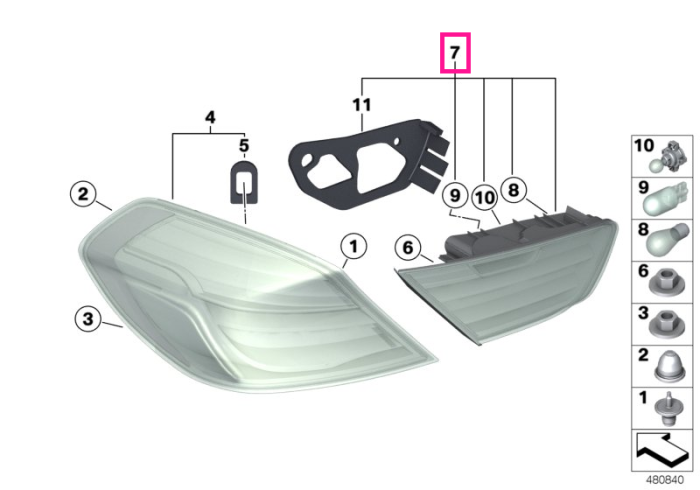  Lampa stop dreapta, pe capota portbagaj - BMW Seria 6 F06 F12 F13	