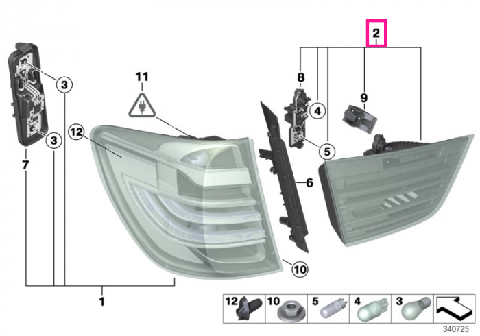 Lampa stop stanga, pe capota portbagaj - BMW X3 F25