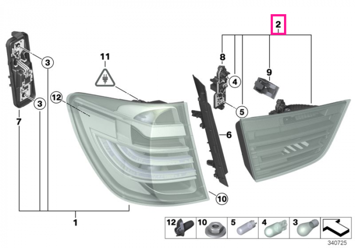  Lampa stop dreapta, pe capota portbagaj - BMW X3 F25	