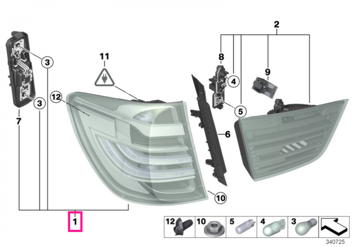 Lampa stop LED, pe aripa stanga - BMW X3 F25