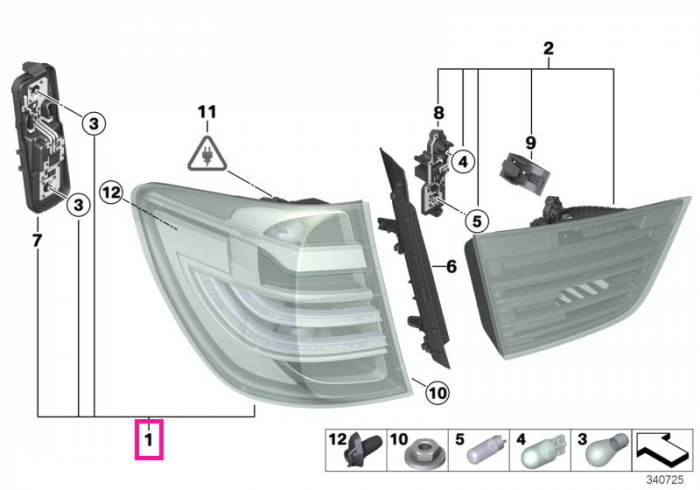  Lampa stop LED, pe aripa dreapta - BMW X3 F25	