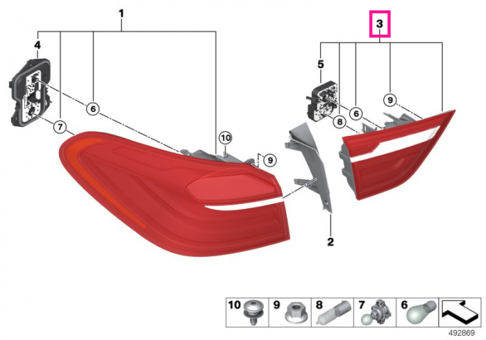 Lampa stop stanga, pe capota portbagaj - BMW X4 F26