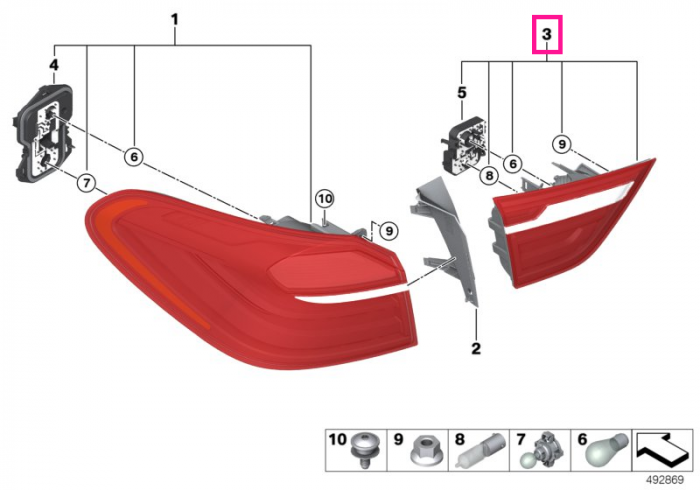  Lampa stop dreapta, pe capota portbagaj - BMW X4 F26	