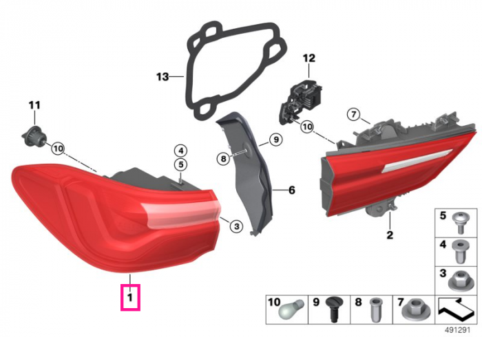 Lampa stop, pe aripa stanga - BMW X2 F39 - pana la 29.02.2020