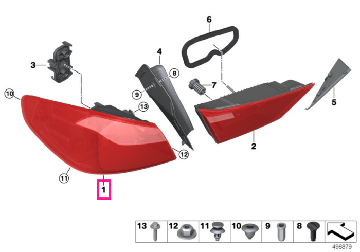 Lampa stop, pe aripa, stanga - BMW Seria 1 F40