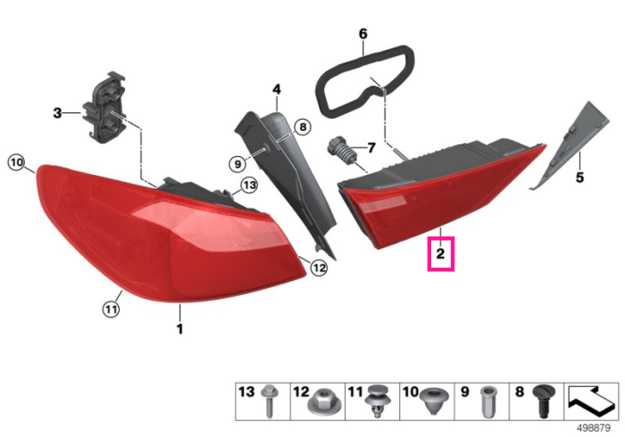 Lampa stop, pe capota portbagaj, stanga - BMW Seria 1 F40