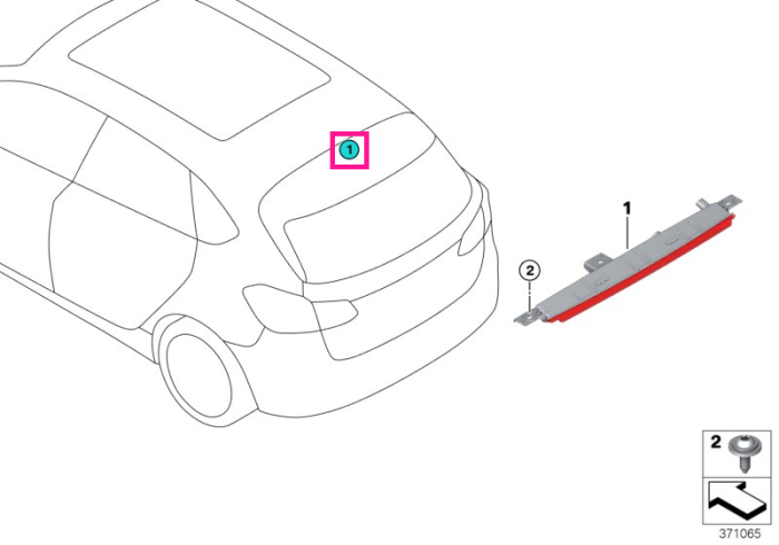 Lampa stop aditionala, pe hayon - BMW Seria 2 F46 Gran Tourer