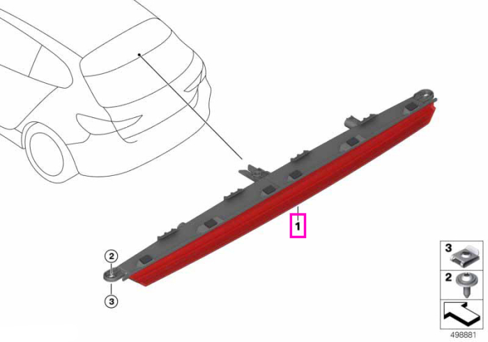 A treia lampa stop, pe hayon - BMW Seria 1 F40 F70