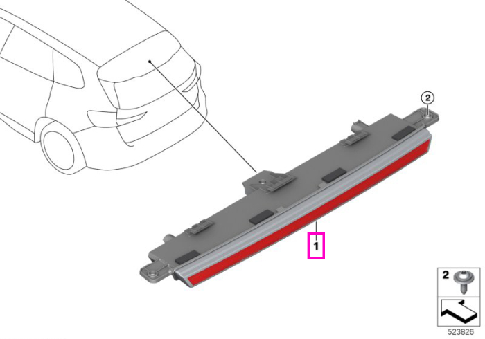 Lampa stop aditionala - BMW Seria 2 U06, Seria 5 G61, X1L U12, X1 U11, X3 G45 - Mini Countryman U25