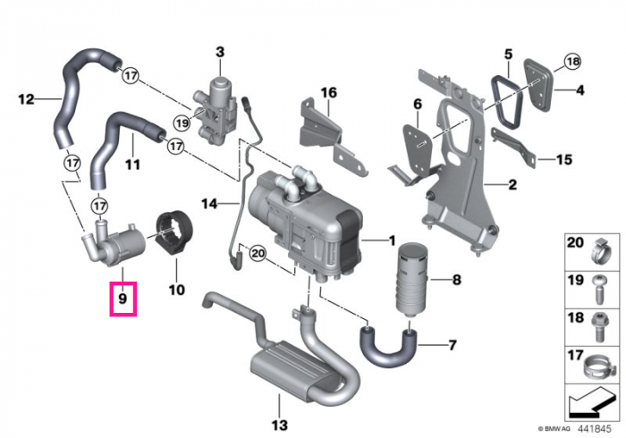 Pompa apa sistem auxiliar incalzire - BMW Seria 5 G30 G31, Seria 6 G32, Seria 7 G11 G12, Seria 8 G14 G15 G16, X3 G01, X4 G02, X5 G05, X6 G06, X7 G07