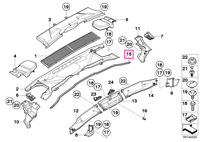 Garnitura carcasa filtru - BMW Seria 1 E81 E82 E87 E88, Seria 3 E90 E91 E92 E93, X1 E84